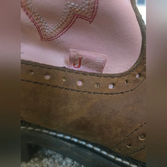 Justin Boots Pink and Brown Ankle Booties - Picture 6 of 8